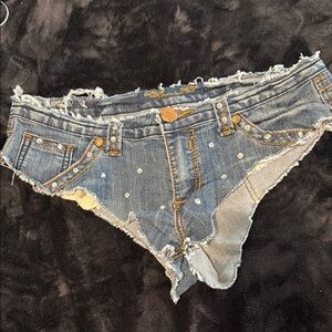 Distressed Denim Cutoff Shorts